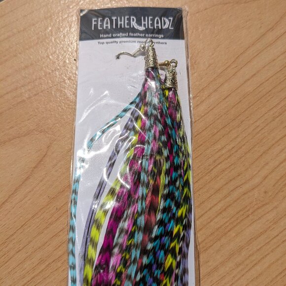 Feather Headz NWT Long Feather Earrings - Picture 1 of 4